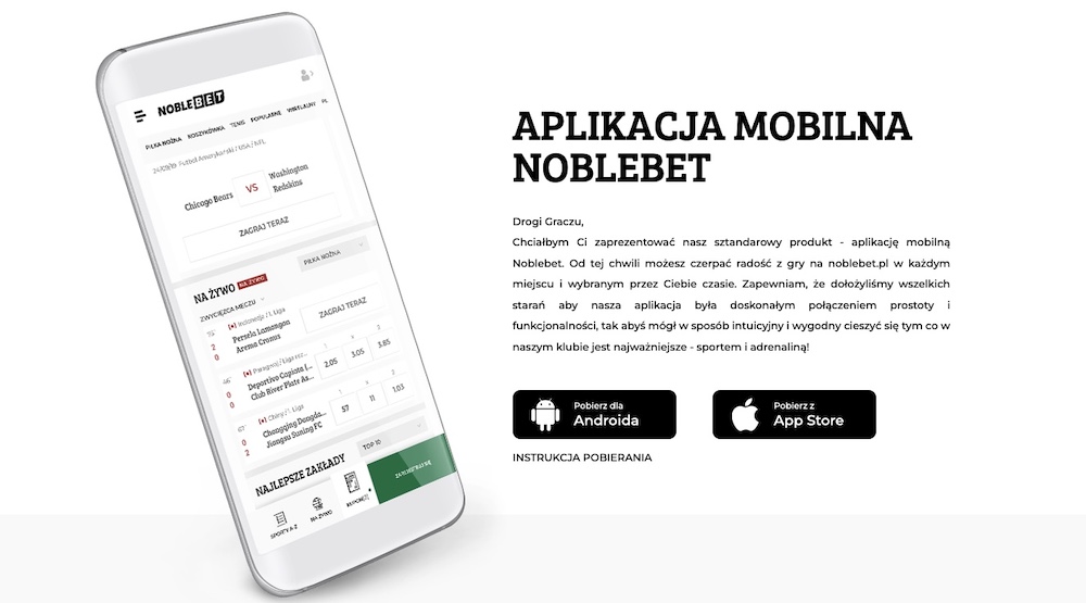 Aplikacja mobilna Noblebet – podstawowe funkcje, instalacja i użytkowanie